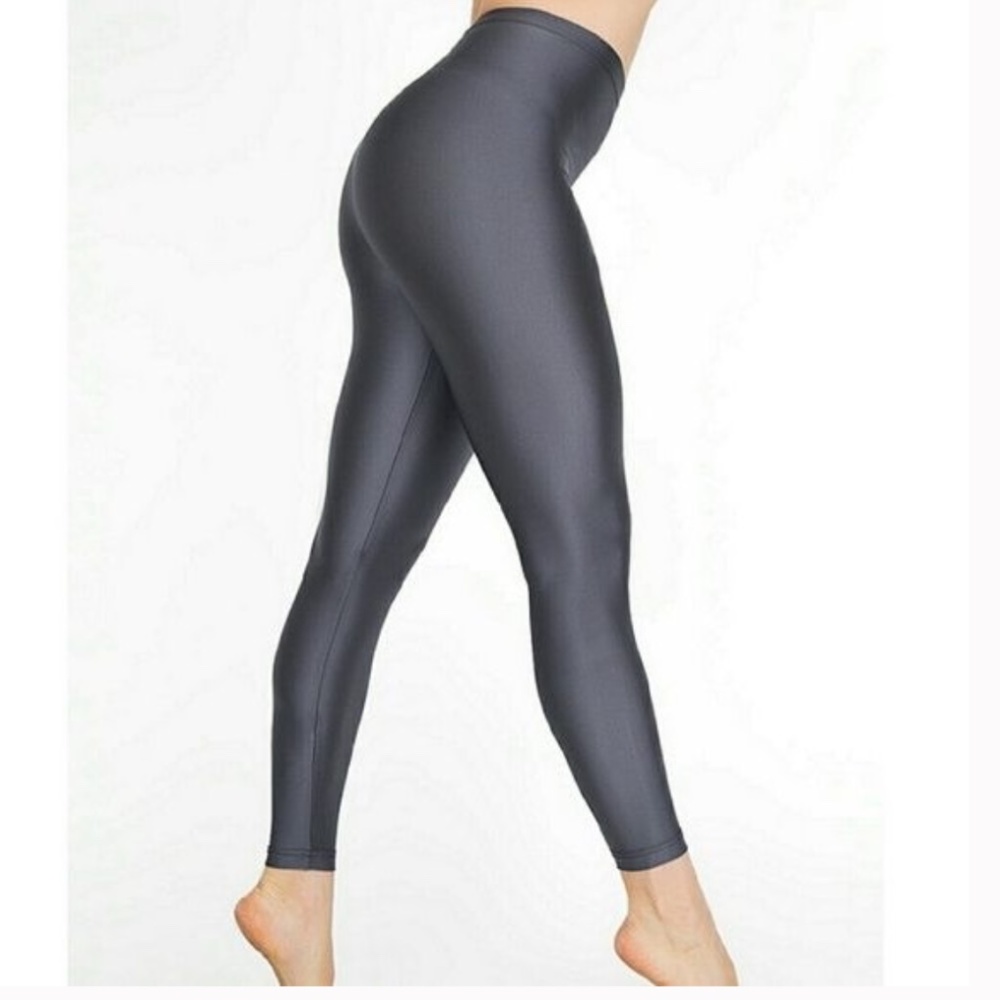 American Apparel Leggings Nylon Tricot Slate Shine